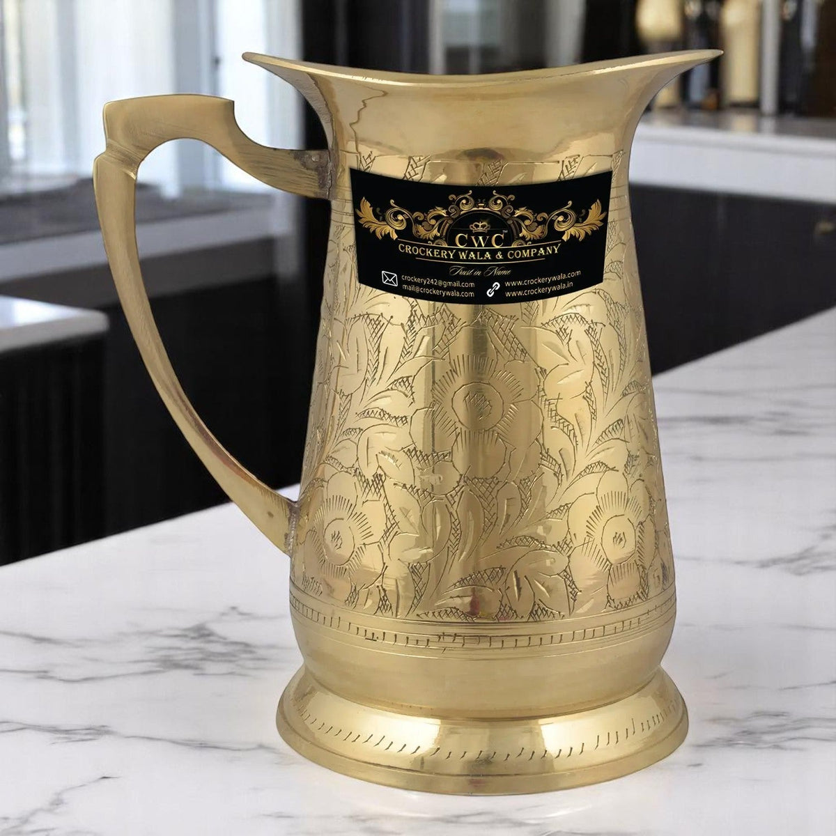 Crockery Wala And Company Brass Jug Brass Royal Mughlai Design - CROCKERY WALA AND COMPANY