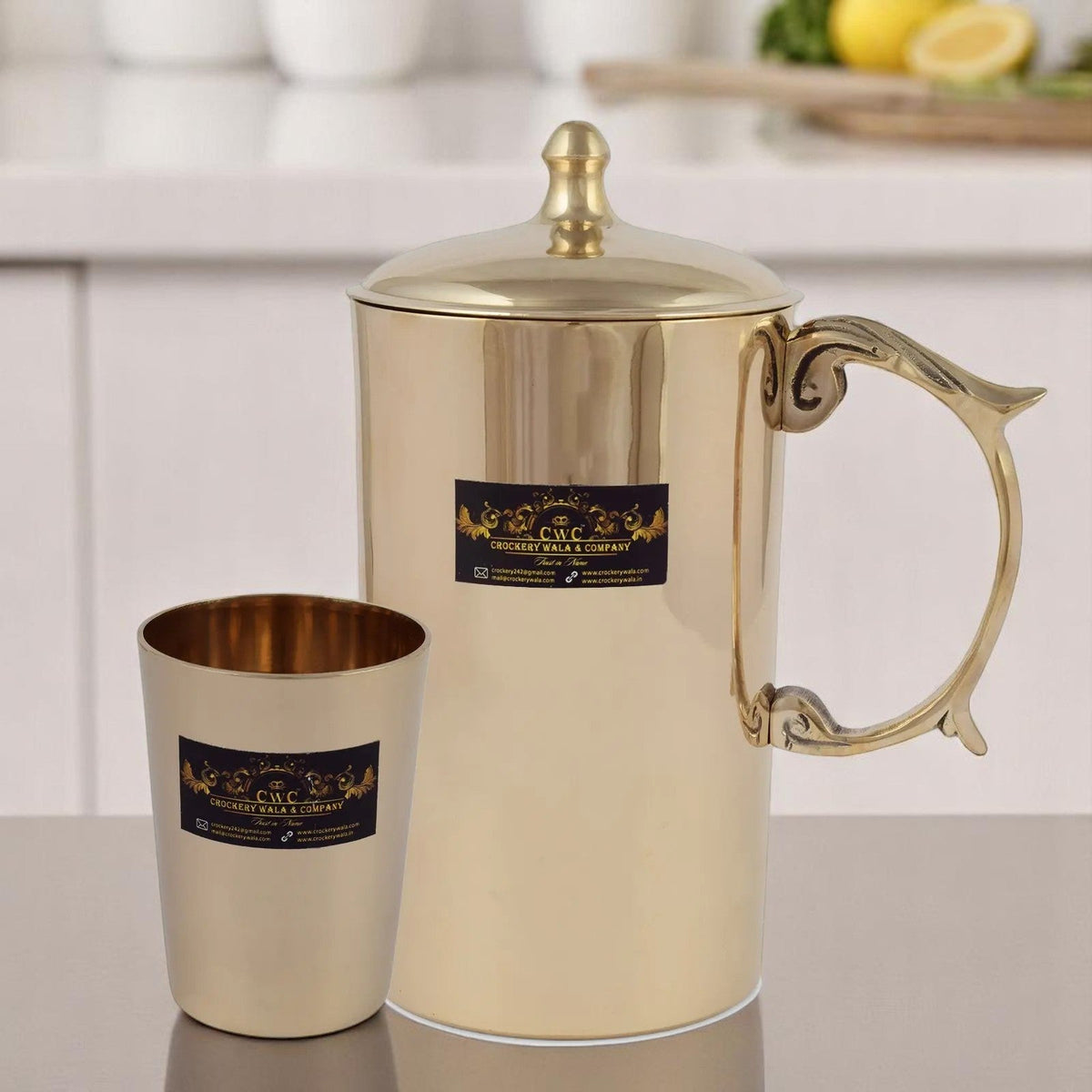 Crockery Wala And Company Bronze Jug & Glass Set 1500 ML - CROCKERY WALA AND COMPANY