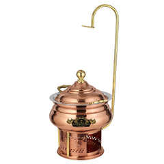 Crockery Wala And Company Copper Steel Chaffing Dish 6 Liters - CROCKERY WALA AND COMPANY