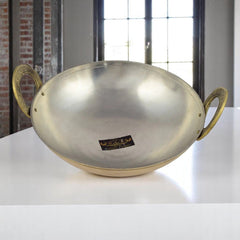 Crockery Wala And Company Pure Brass Karhai With Kalai - CROCKERY WALA AND COMPANY