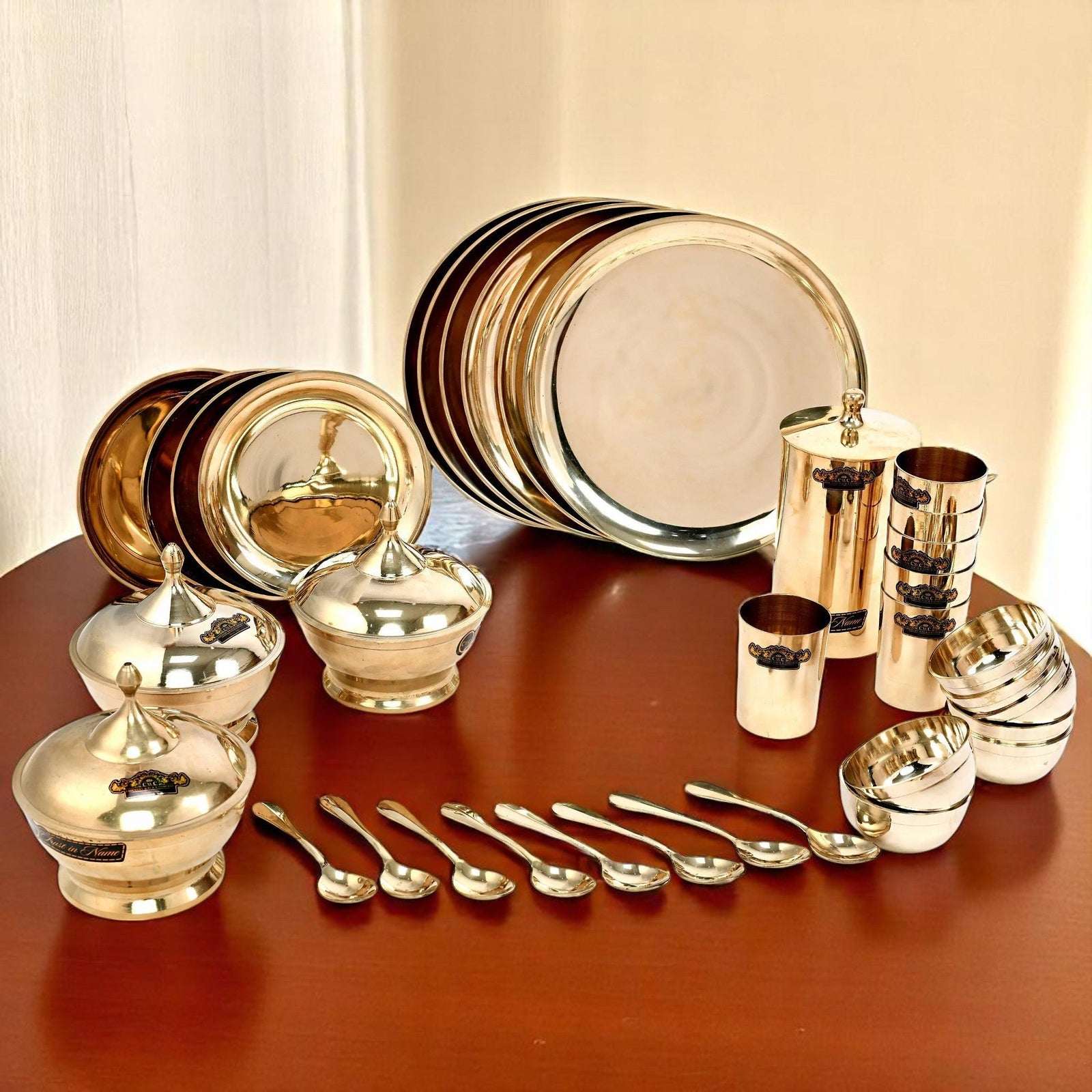 Crockery Wala And Company Pure Bronze Dinner Set 69 Pcs - CROCKERY WALA AND COMPANY