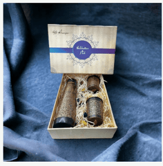 Crockery Wala And Company Pure Copper Bottle With 2 Glass Gift Set Antique Itching Tower - CROCKERY WALA AND COMPANY