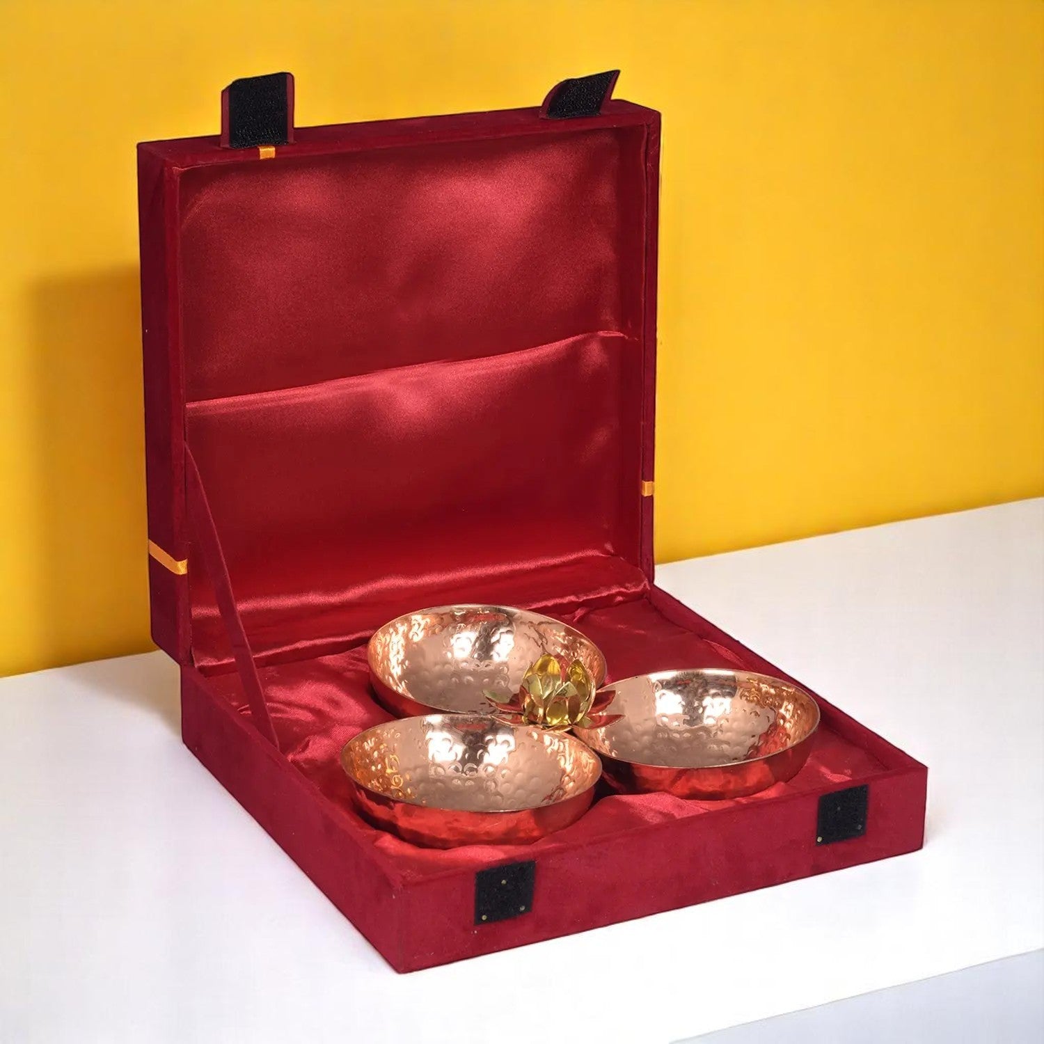 Crockery Wala And Company Pure Copper Hammered Mukhwas Tray - CROCKERY WALA AND COMPANY