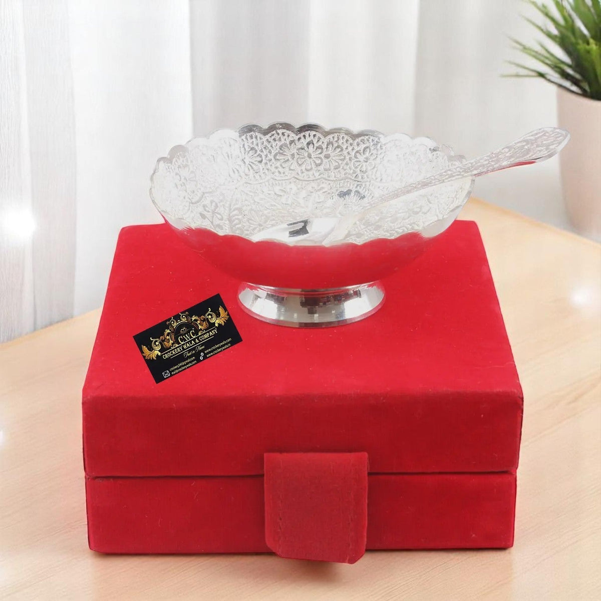 Crockery Wala And Company Silver Plated Designer Bowl 150 ML - CROCKERY WALA AND COMPANY