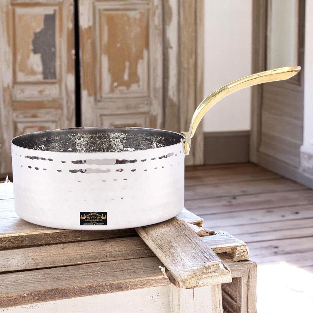 Crockery Wala & Company Silver Stainless Steel Fry Pan - CROCKERY WALA AND COMPANY
