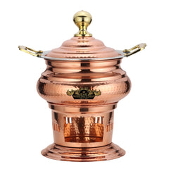 Crockery Wala Copper Steel Chaffing Dish 3 Litres Capacity - CROCKERY WALA AND COMPANY