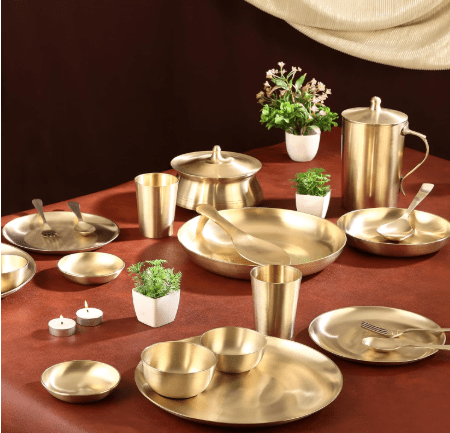 CWC Bronze Dinner Set 70 Piece Complete Dining Set for 6 People Matte Finish - CROCKERY WALA AND COMPANY