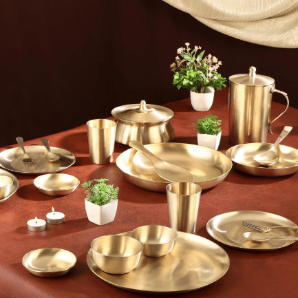 CWC Bronze Dinner Set 70 Piece Complete Dining Set for 6 People Matte Finish - CROCKERY WALA AND COMPANY