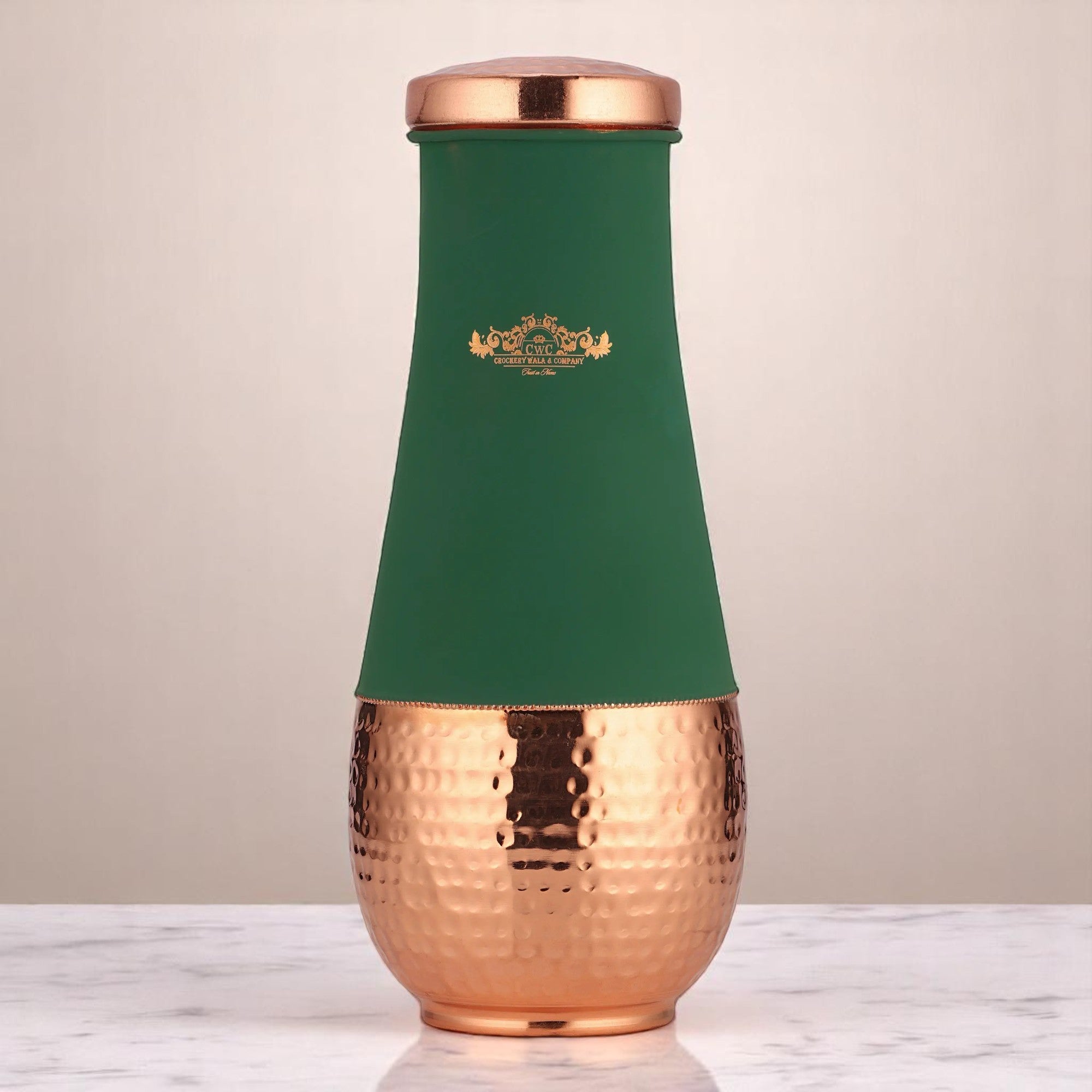 Pure Copper Tulip Jar Velvet Finish 1500 ML Capacity CROCKERY WALA AND COMPANY