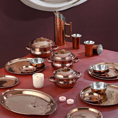 Premium 51 - Piece Stainless Steel PVD Rose Gold Dinner Set - CROCKERY WALA AND COMPANY