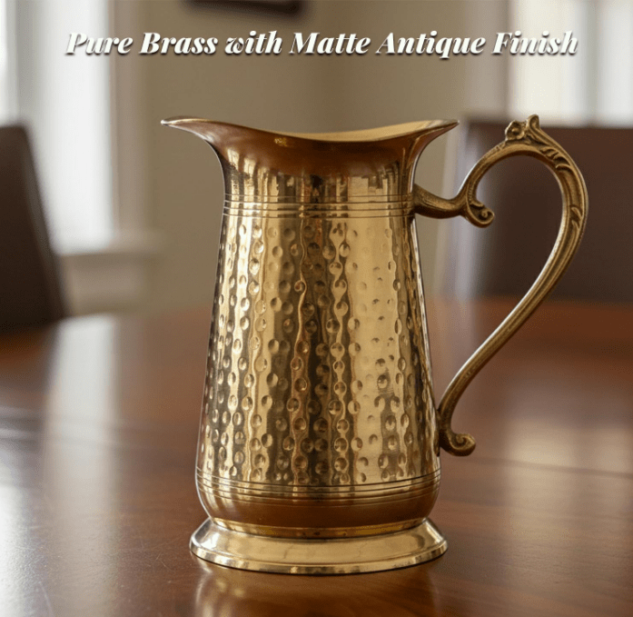 Premium 70 - Piece Pure Brass Dinner Set | Hammered Design - CROCKERY WALA AND COMPANY