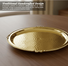 Premium 70 - Piece Pure Brass Dinner Set | Hammered Design - CROCKERY WALA AND COMPANY