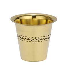 Pure Brass Coffee Dabra Set with Etching Design for Traditional South Indian Coffee Lovers - CROCKERY WALA AND COMPANY