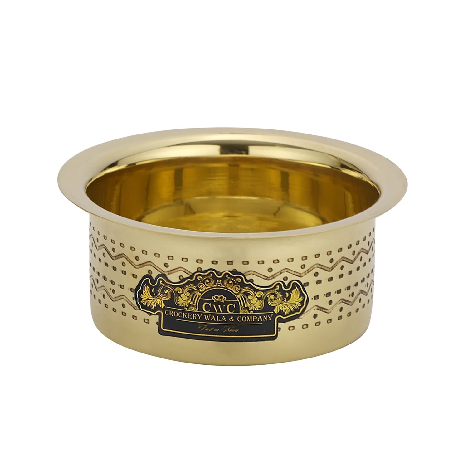 Pure Brass Coffee Dabra Set with Etching Design for Traditional South Indian Coffee Lovers - CROCKERY WALA AND COMPANY