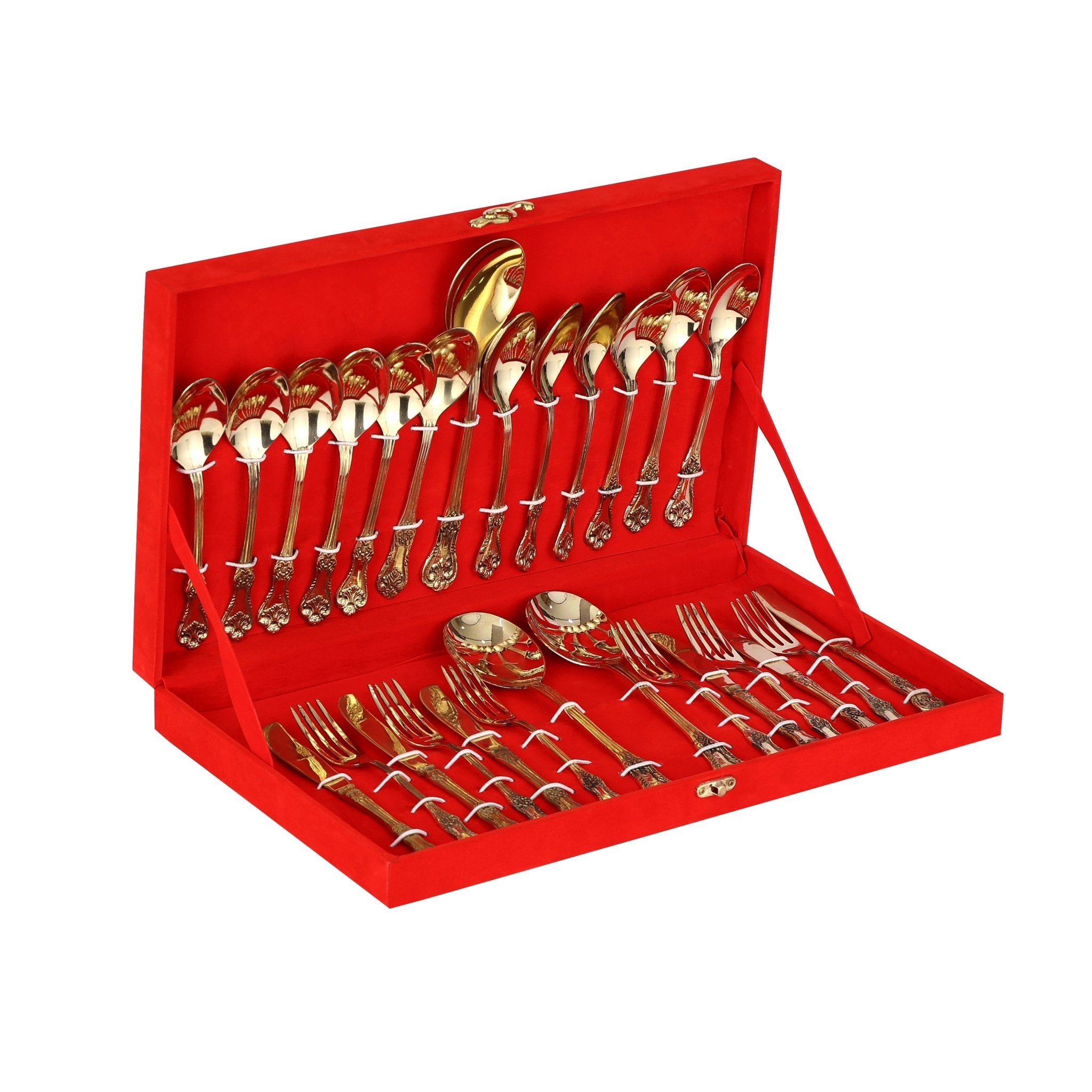 Pure Brass Cutlery Set For Gifting & Dining 27 Pcs Set - CROCKERY WALA AND COMPANY