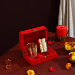 PURE BRASS HALF HAMMERED GLASSES SET - CROCKERY WALA AND COMPANY