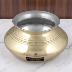 Pure Brass Kalai Punjabi Biryani Handi Patili 4000 ml - CROCKERY WALA AND COMPANY