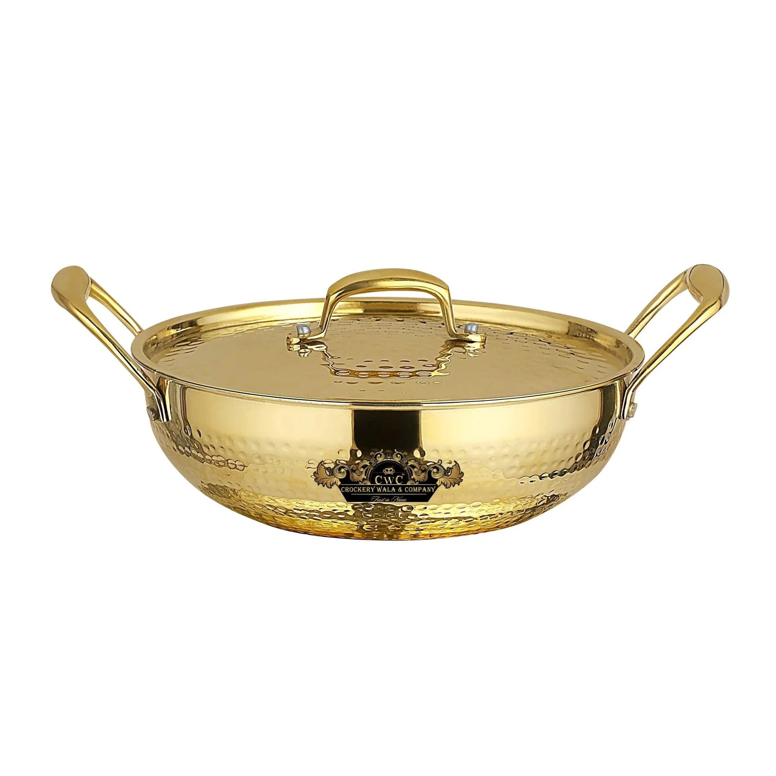 Pure Brass Karhai For Frying And Cooking Premium Finish - CROCKERY WALA AND COMPANY