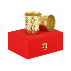 PURE BRASS LEAF DESIGN GLASSES - CROCKERY WALA AND COMPANY