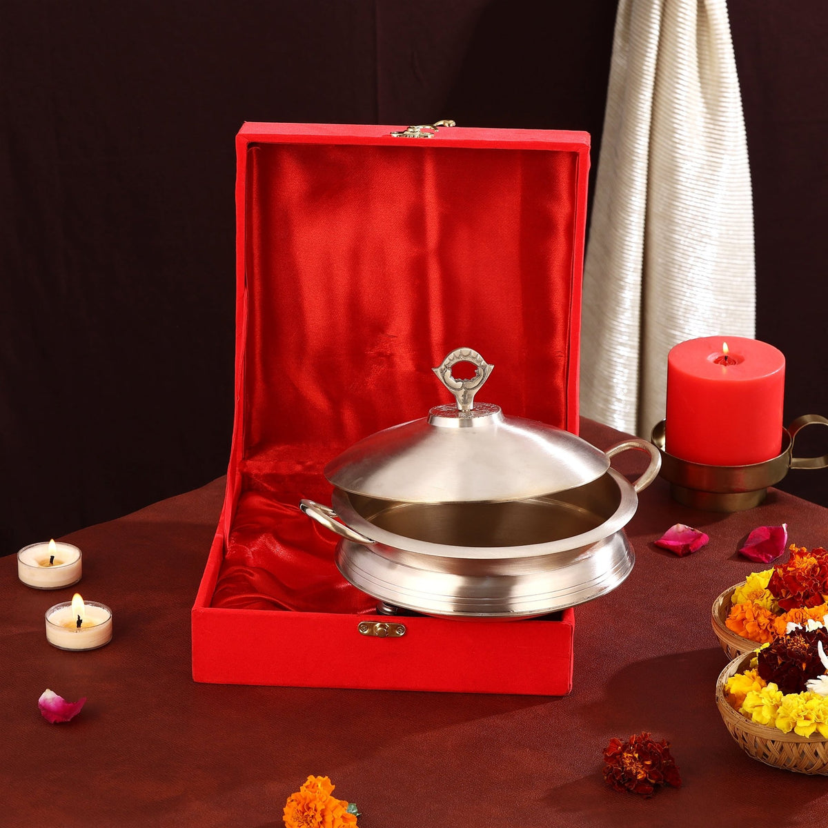 PURE BRASS MATTE FINISH SERVING HANDI - CROCKERY WALA AND COMPANY