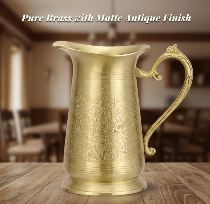 Pure Brass Matte Itching Dinner Set – 70 - Piece - CROCKERY WALA AND COMPANY