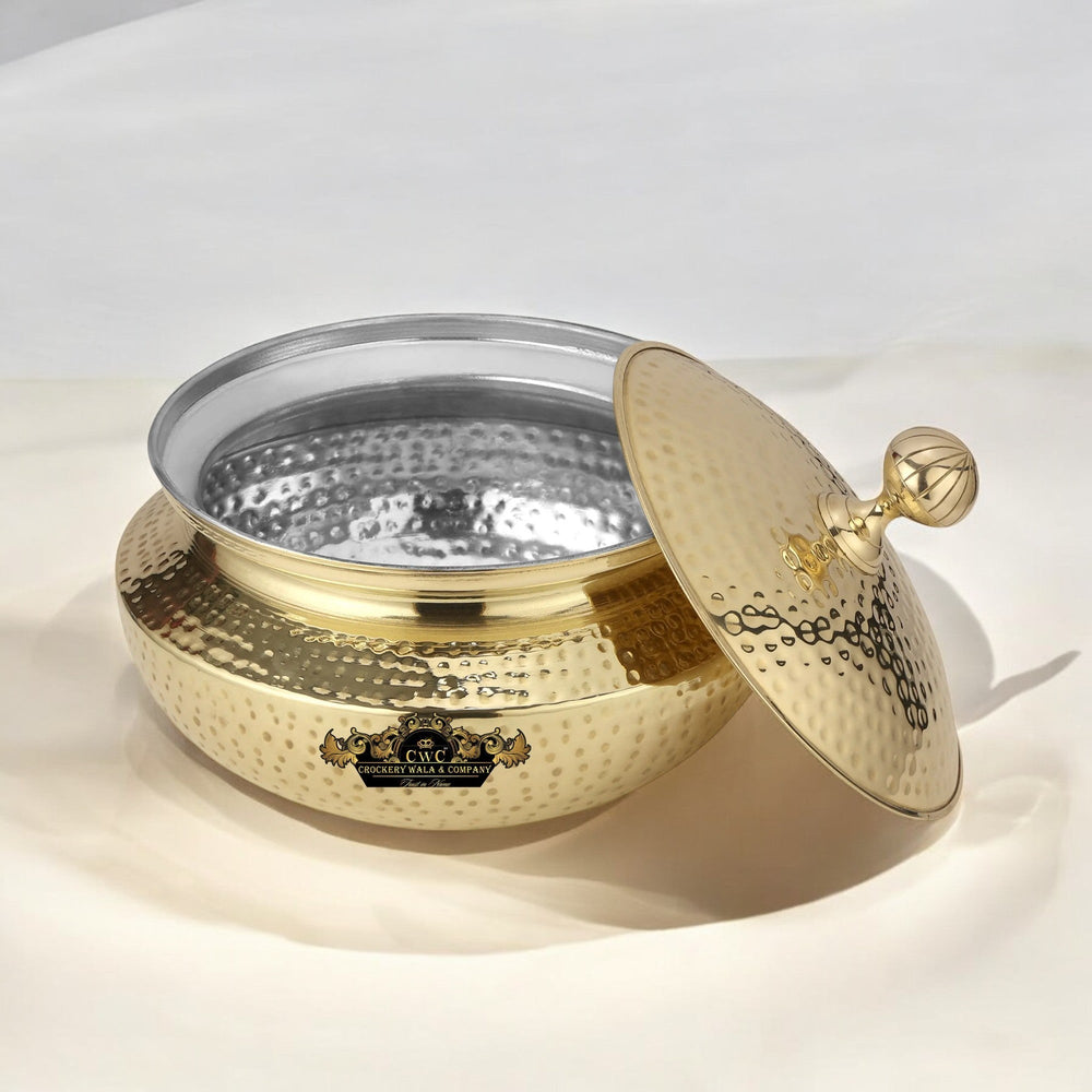 Pure Brass Patili Handi For Cooking Meat Dal Nahari - CROCKERY WALA AND COMPANY