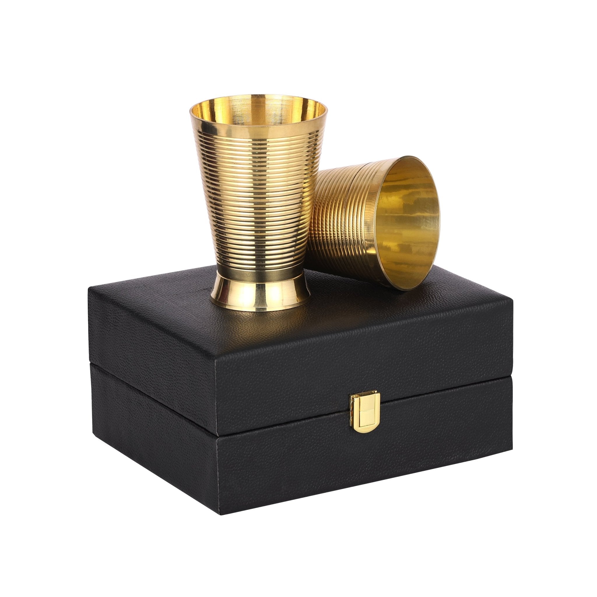 Pure Brass Wired Glass Set - CROCKERY WALA AND COMPANY