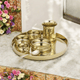 Pure Bronze Curve Shine Thali Set 7 Pcs
