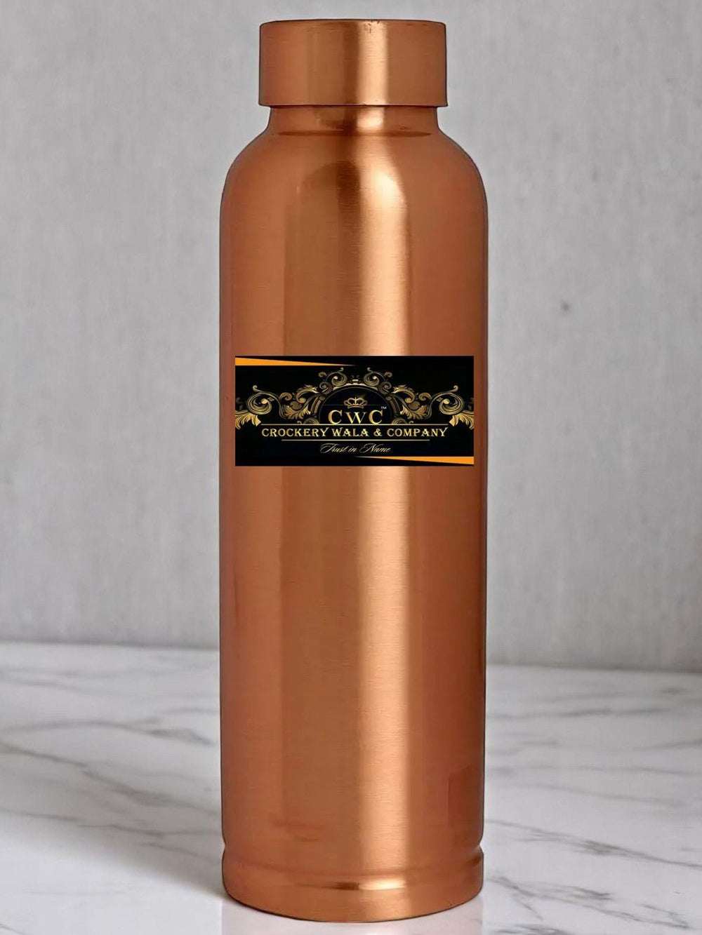 Pure Copper Bottle Flask 900 Ml for Healthy Water Intake - CROCKERY WALA AND COMPANY