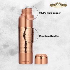 Pure Copper Bottle Vintage Half Designer for Elegant Hydration - CROCKERY WALA AND COMPANY