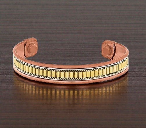 Pure Copper & Brass Healing Cuff Bracelet D3 - CROCKERY WALA AND COMPANY