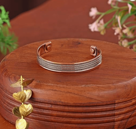 Pure Copper & Brass Healing Cuff Bracelet D4 - CROCKERY WALA AND COMPANY
