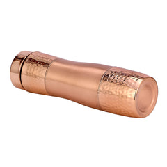 Pure Copper Curve Designer Water Bottle 1 Liter Handcrafted Copper Bottle - CROCKERY WALA AND COMPANY