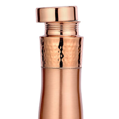 Pure Copper Curve Designer Water Bottle 1 Liter Handcrafted Copper Bottle - CROCKERY WALA AND COMPANY