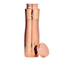 Pure Copper Curve Designer Water Bottle 1 Liter Handcrafted Copper Bottle - CROCKERY WALA AND COMPANY