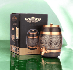 Pure Copper Dispenser Antique Itching Barrel 11X16X16 Size - CROCKERY WALA AND COMPANY