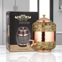 Pure Copper Dispenser Meena Finish Designer 8 Litres - CROCKERY WALA AND COMPANY