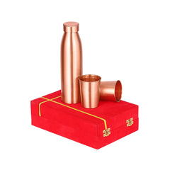PURE COPPER DR BOTTLE SET WITH 2 GLASSES - CROCKERY WALA AND COMPANY