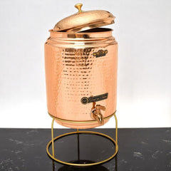 Pure Copper Full Hammer Water Dispenser With Stand 18L - CROCKERY WALA AND COMPANY