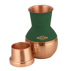 Pure Copper Half Hammer Matka Jar For Home Decor 1500 ML - CROCKERY WALA AND COMPANY