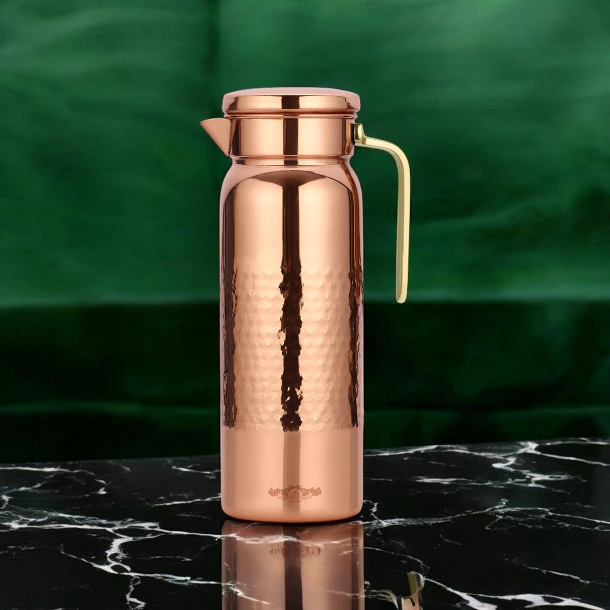 Pure Copper Hammered Jug With Brass Handle Kitchen Decor - CROCKERY WALA AND COMPANY