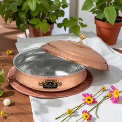 Pure Copper Handi Lagan With Copper Lid For Cooking - CROCKERY WALA AND COMPANY