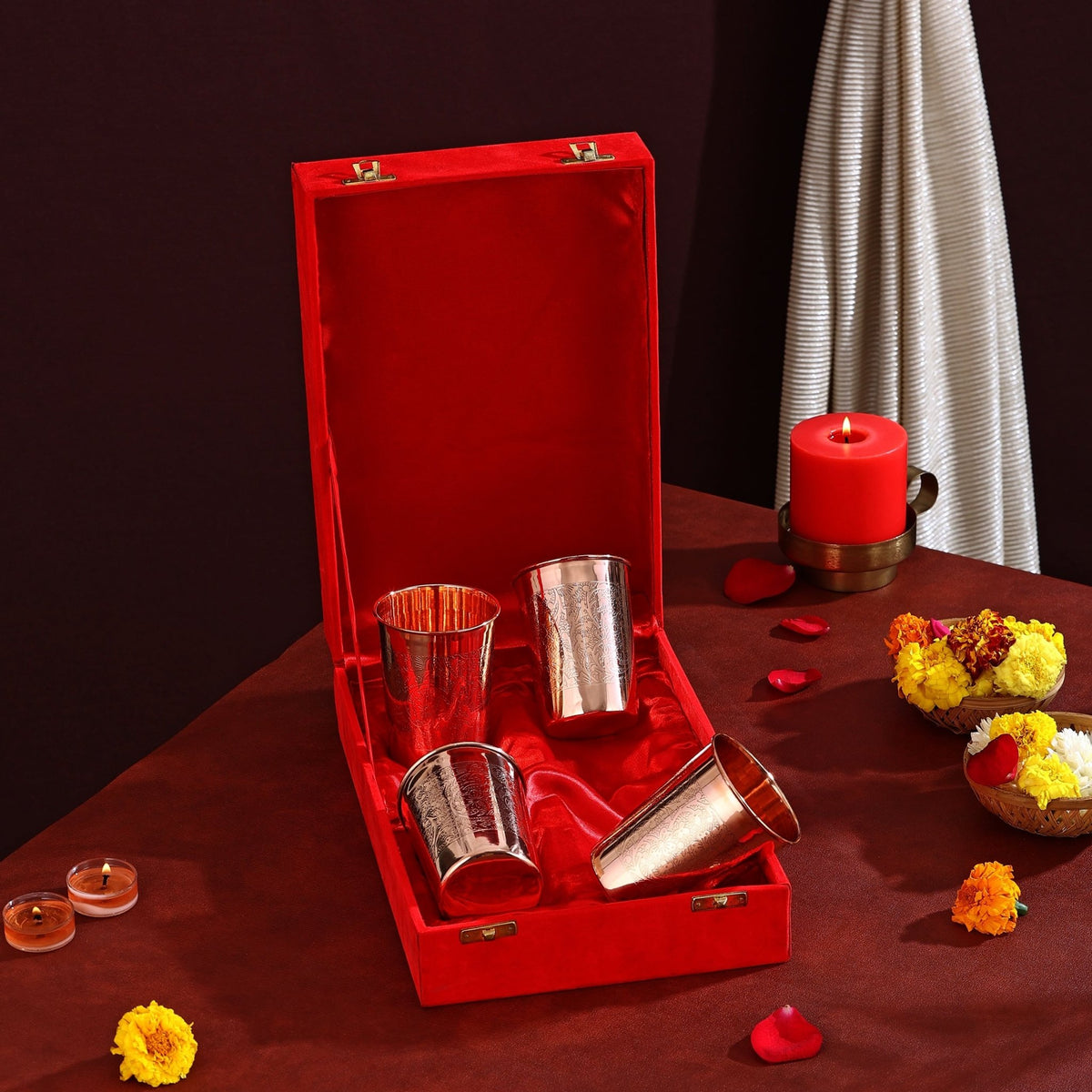 PURE COPPER ITCHING GLASSES SET - CROCKERY WALA AND COMPANY