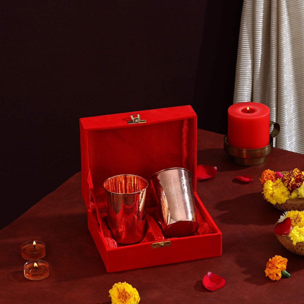 PURE COPPER ITCHING GLASSES SET - CROCKERY WALA AND COMPANY