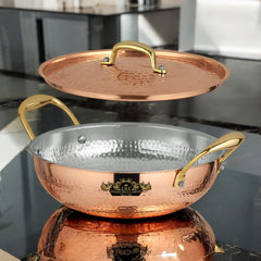 Pure Copper Karhai For Frying And Cooking Premium Finish - CROCKERY WALA AND COMPANY