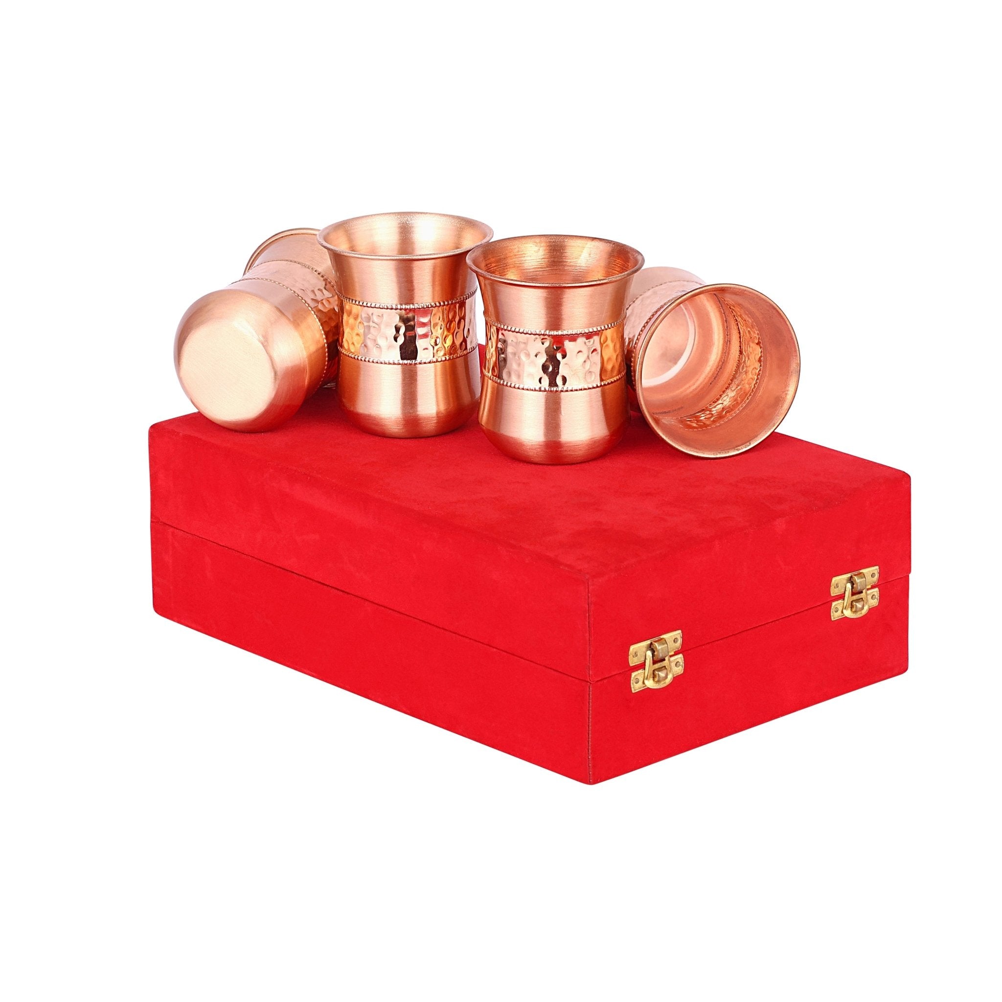 PURE COPPER LILY GLASSES SET - CROCKERY WALA AND COMPANY