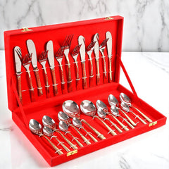 Pure Copper Steel Hammered Cutlery Set for 6 People - CROCKERY WALA AND COMPANY