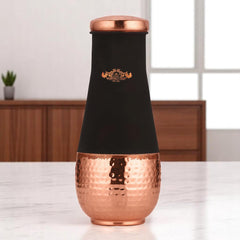 Pure Copper Tulip Jar Velvet Finish 1500 ML Capacity - CROCKERY WALA AND COMPANY