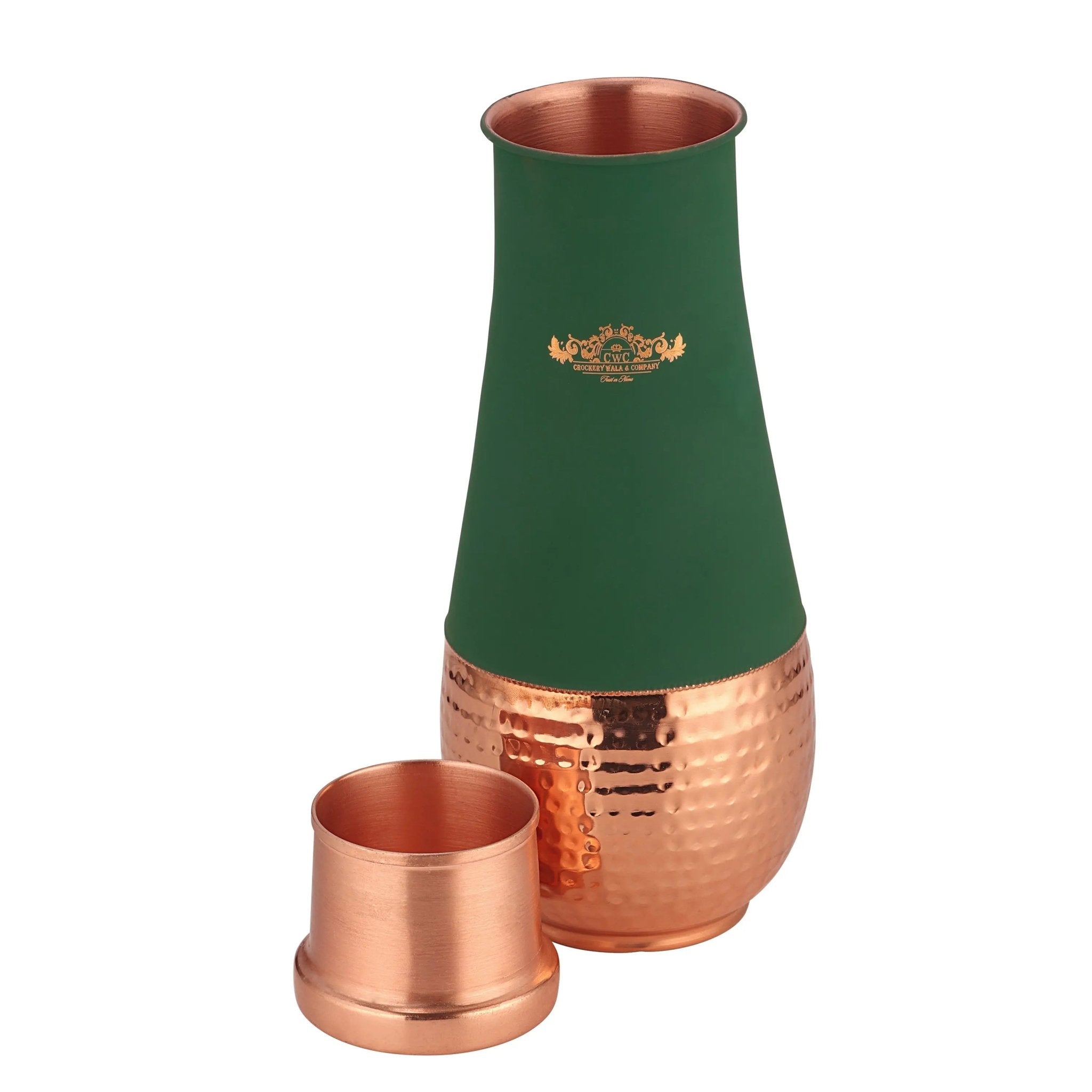 Pure Copper Tulip Jar Velvet Finish 1500 ML Capacity - CROCKERY WALA AND COMPANY