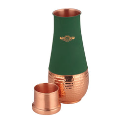 Pure Copper Tulip Jar Velvet Finish 1500 ML Capacity - CROCKERY WALA AND COMPANY